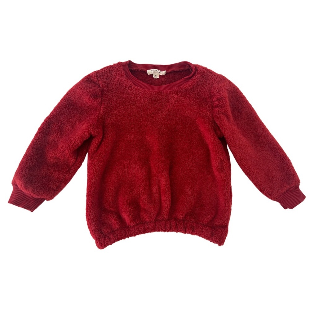 Jessica Simpson Red Plush Fuzzy Fleece Kids Sweater | Girls 3T